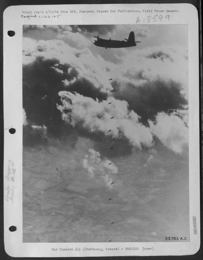 B-26 Marauder over Cherbourg Peninsula
