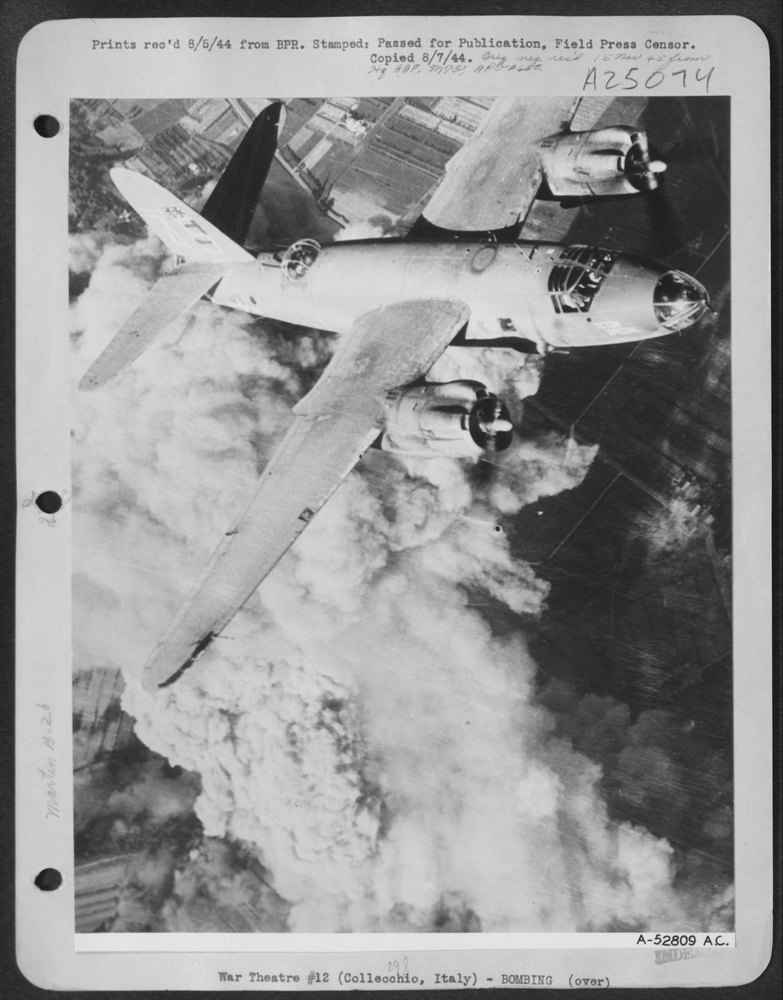 B-26 Marauder over Po Valley