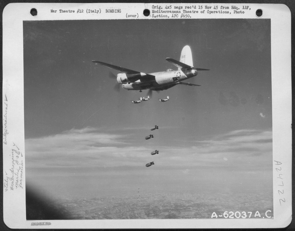 B-26 Marauder over Po Valley