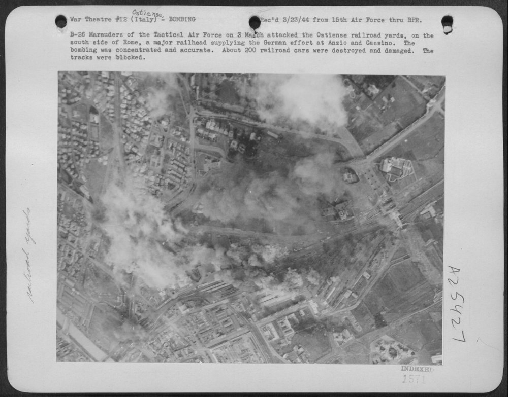 B-26 Marauders attack Ostiense railroad yards