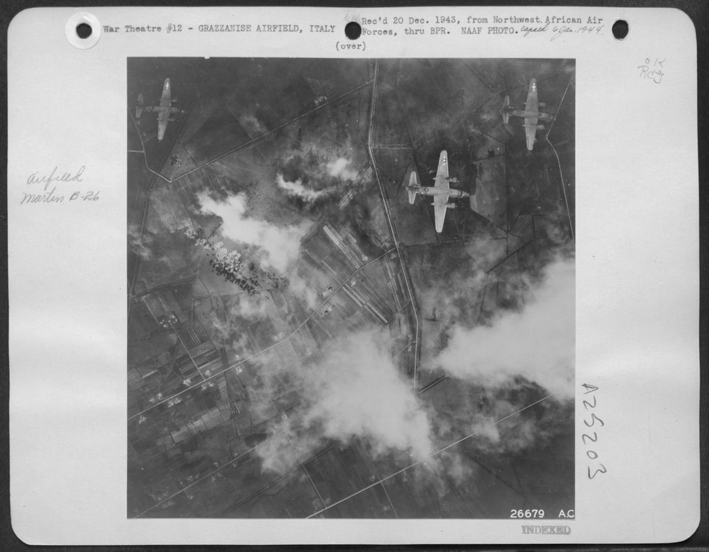 B-26 Marauders bomb Grezsanise airfield