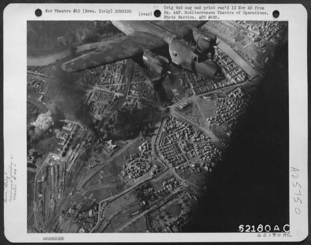 B-26 Marauders bombing Ostiense Marshalling Yards Rome