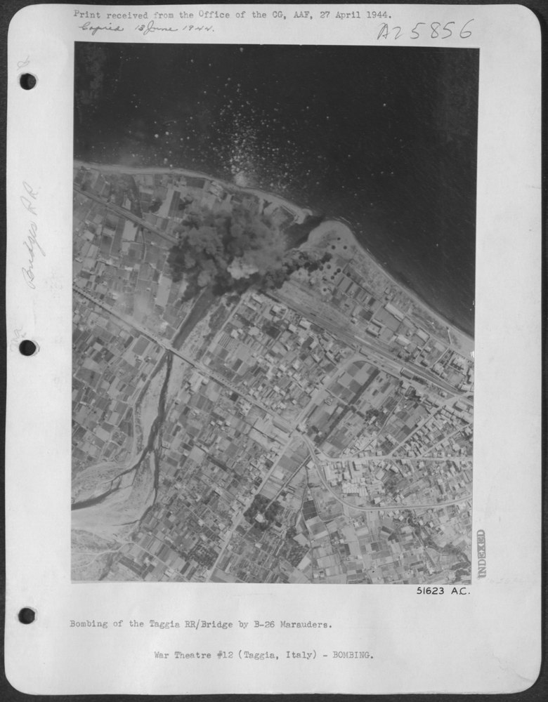 B-26 Marauders bombing Taggia RR/Bridge