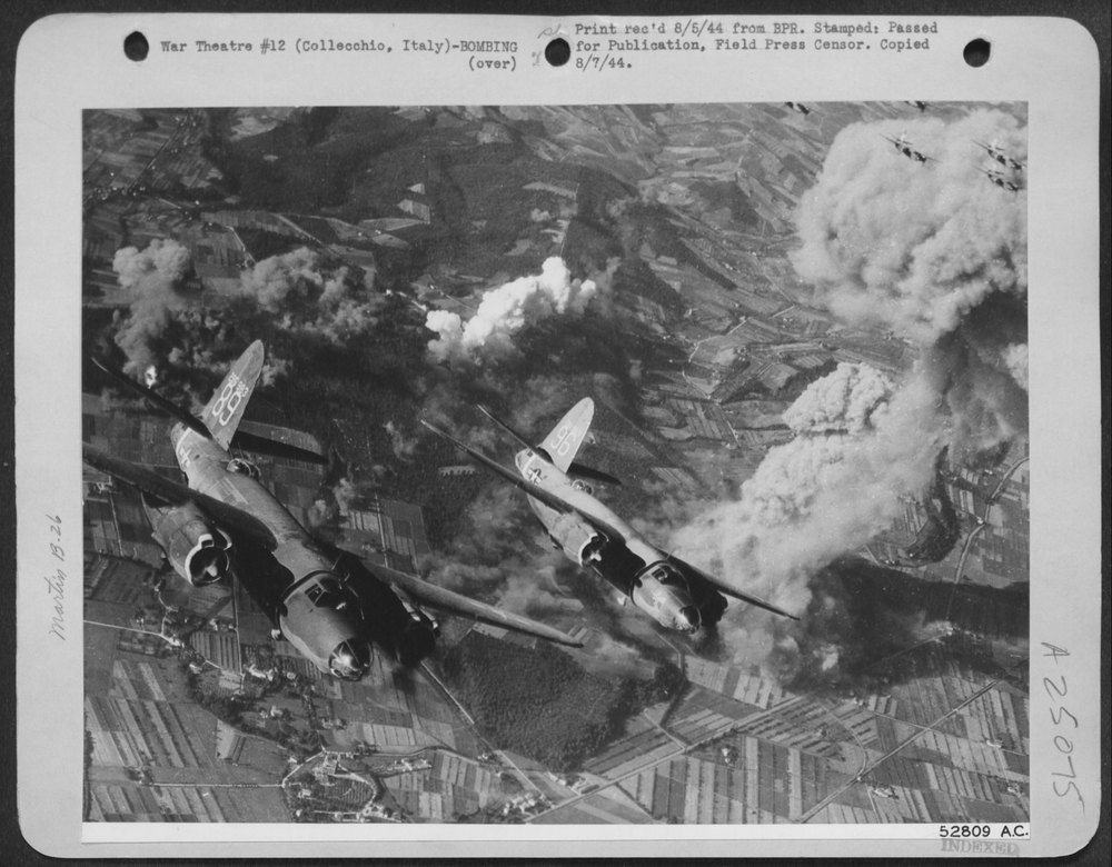 B-26 Marauders over Collecchio