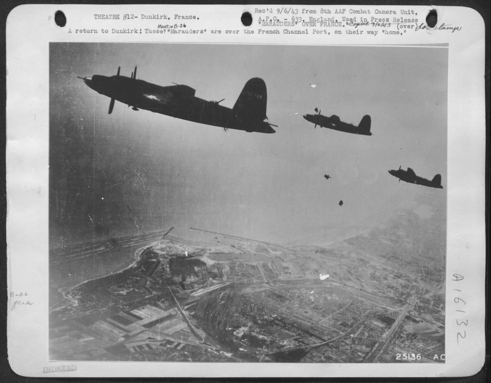 B-26 Marauders over Dunkirk