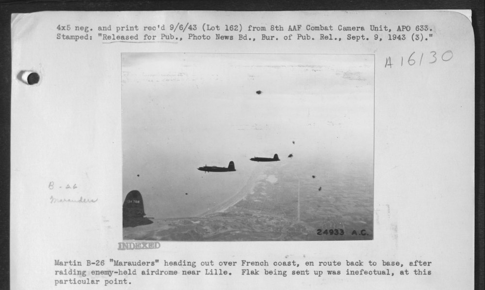 B-26 Marauders over French coast