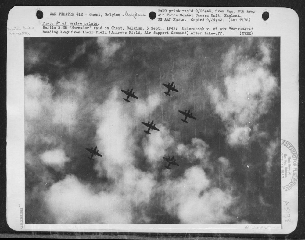 B-26 Marauders over Ghent