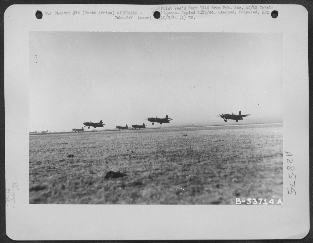 B-26 Marauders taking-off North Africa