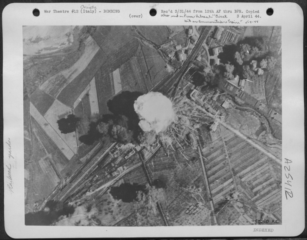 B-26 Mitchells hit Orvieto railroad yards