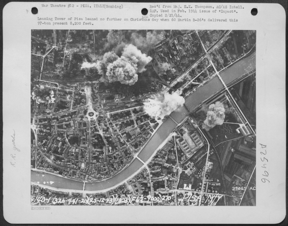 B-26s over Leaning Tower of Pisa