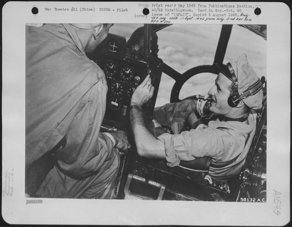 B-29 Superfortress after bombing raid