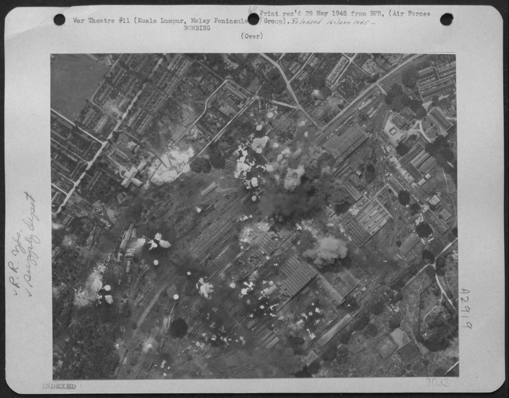 B-29 Superfortresses attacking Kuala Lumpur
