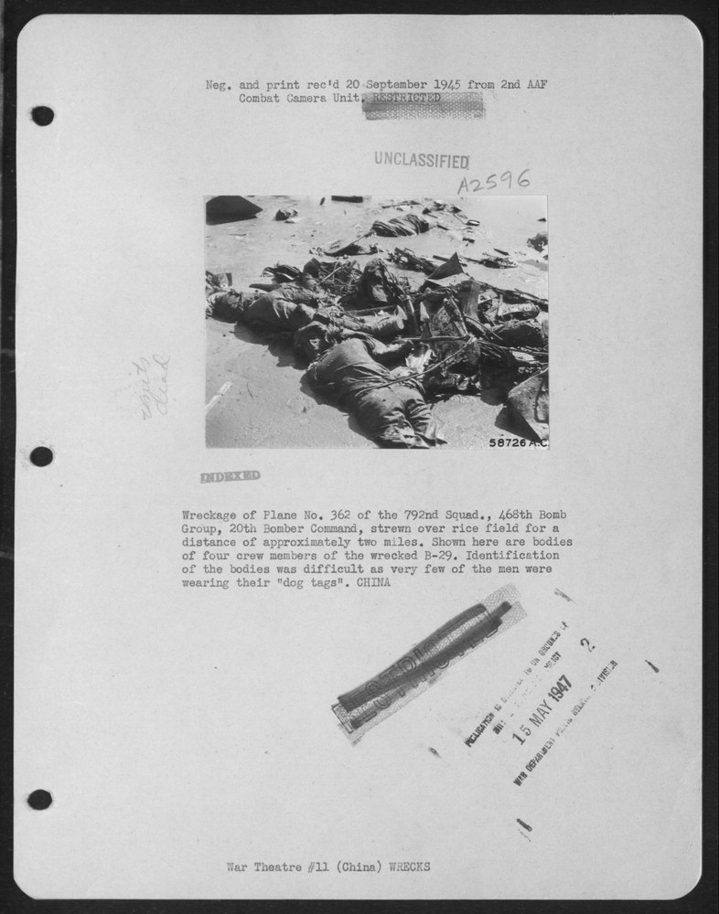 B-29 Wreckage In Rice Field