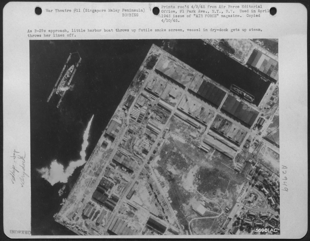 B-29s approach harbor