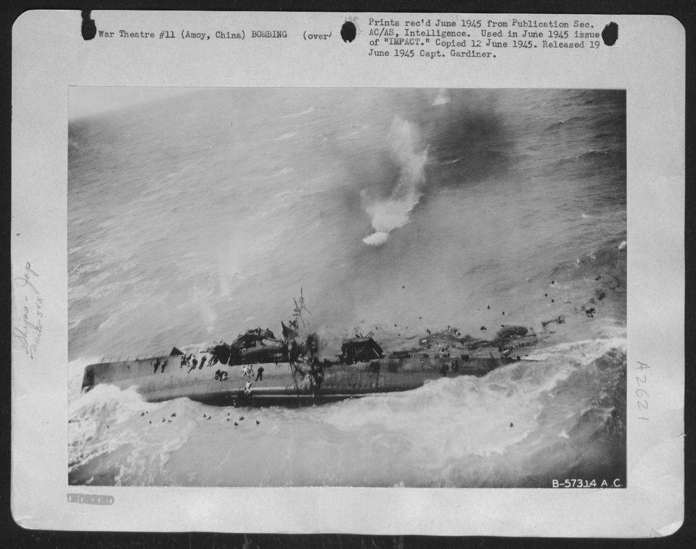 B25s Attack Japanese Destroyer Escort Near Amoy