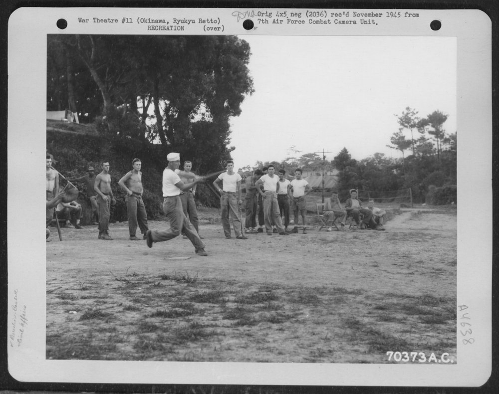 Batter up! Medical corpsmen attached to the American Military
