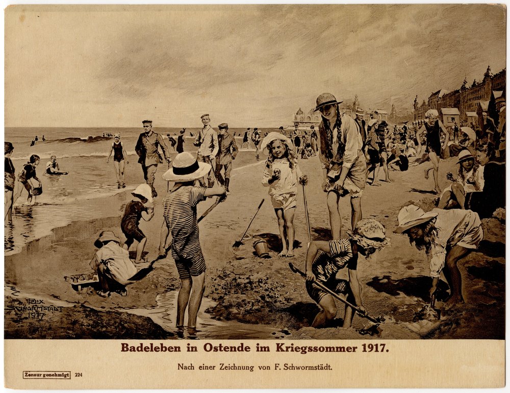 Beach scene in Ostende 1917