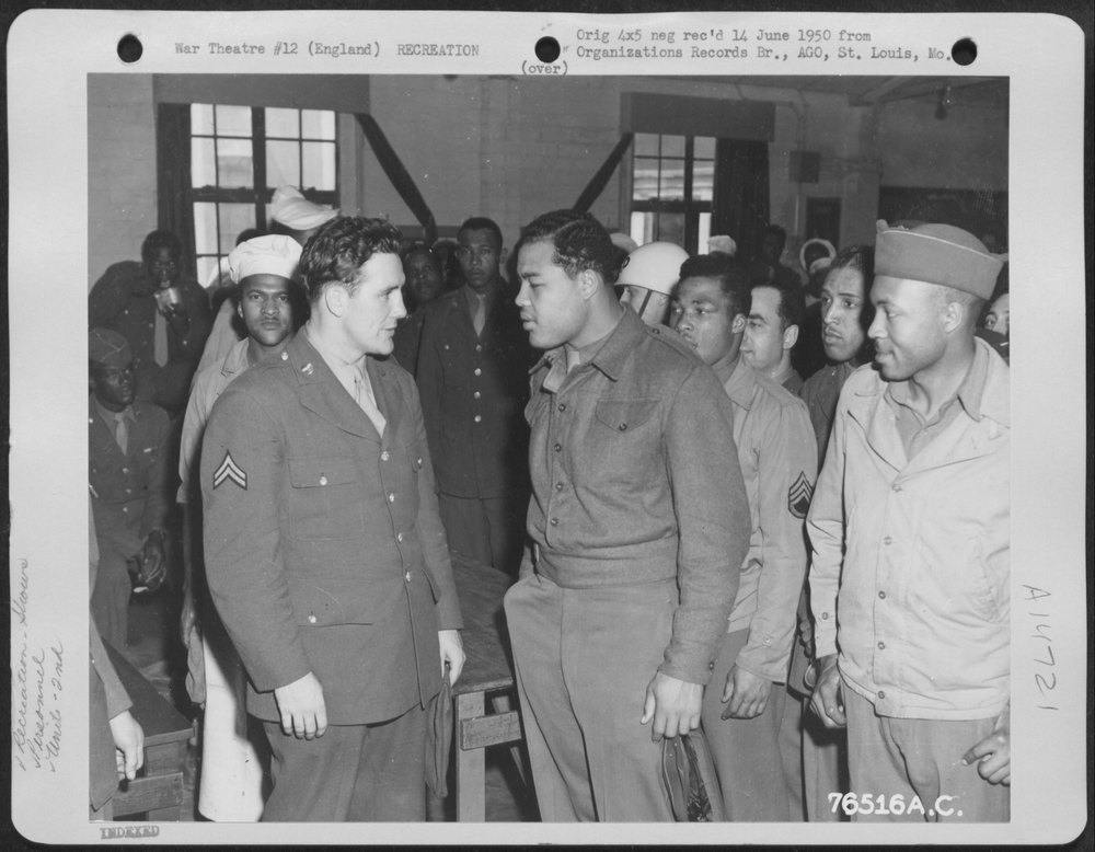 Billy Conn and Joe Louis in England
