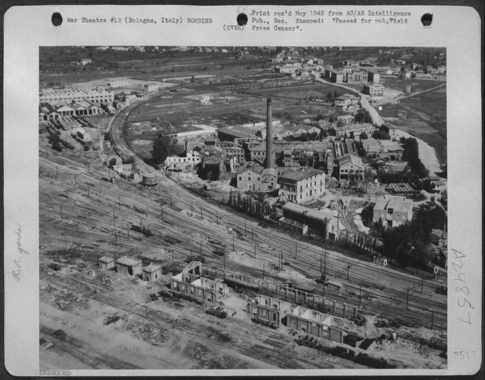 Bologna railyards under air attack