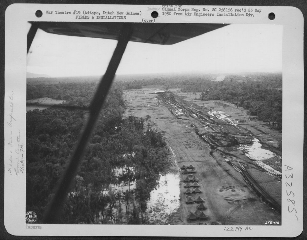 Bomb Craters Appear On The Old Japanese Bomber Strip At Aitape, Dutch