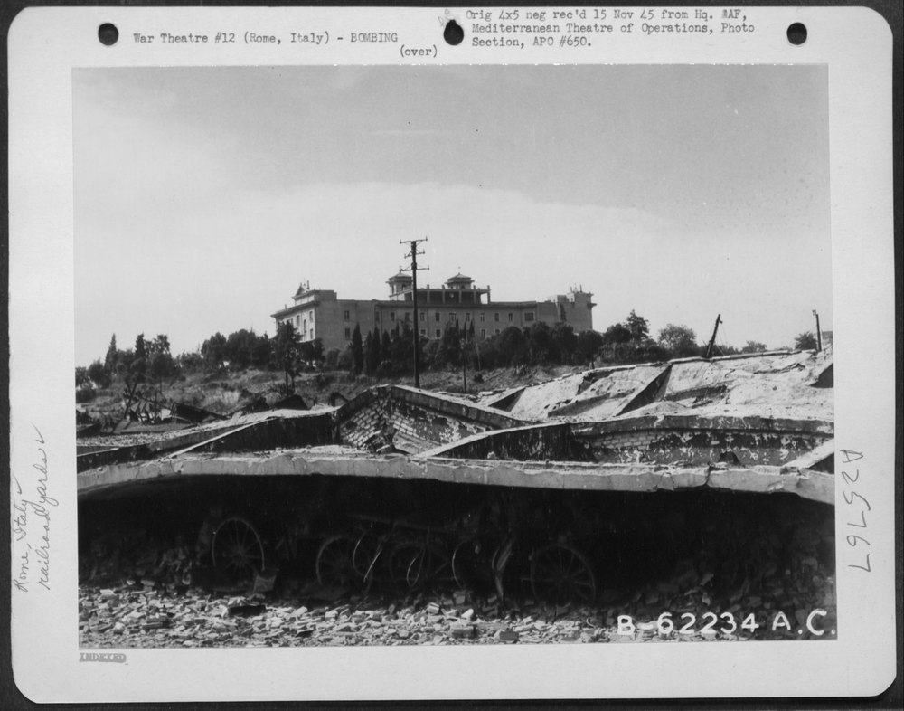 Bomb damage at Ostiense Railroad Yards Rome