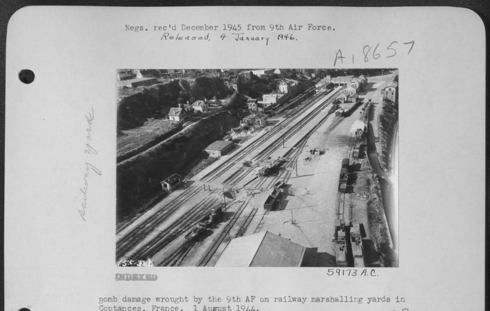 Bomb damage in Coutances France