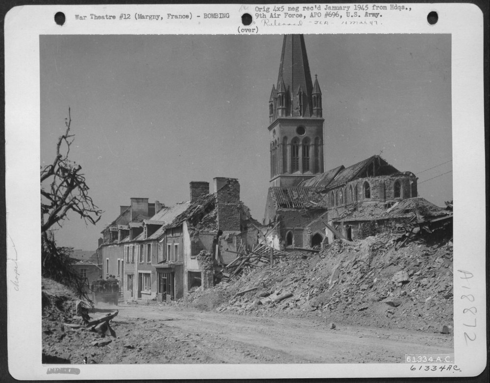 Bomb damage in Margny France