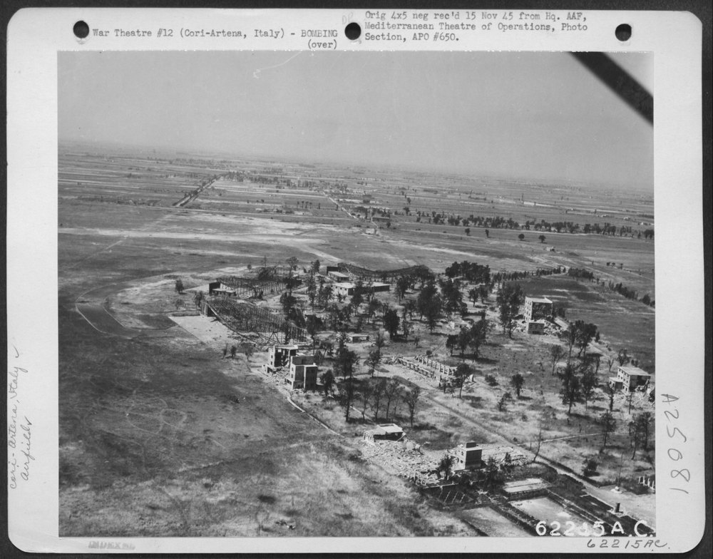 Bomb damage near Cori-Artena