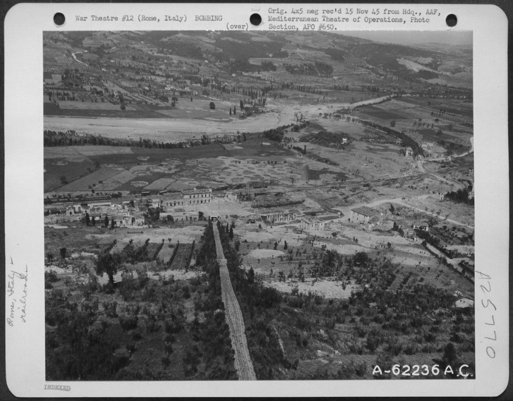 Bomb damage north of Rome