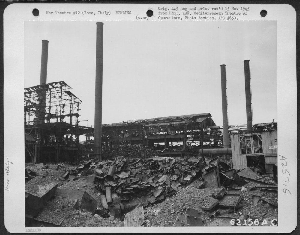 Bomb damage north of Rome