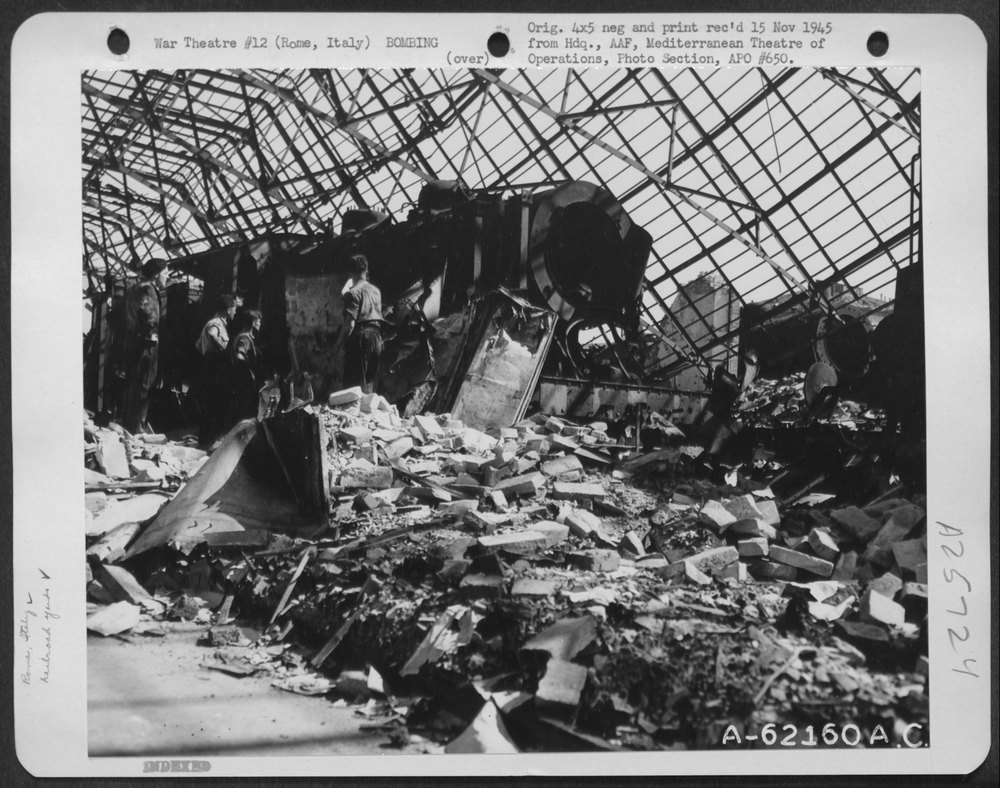 Bomb damage north of Rome