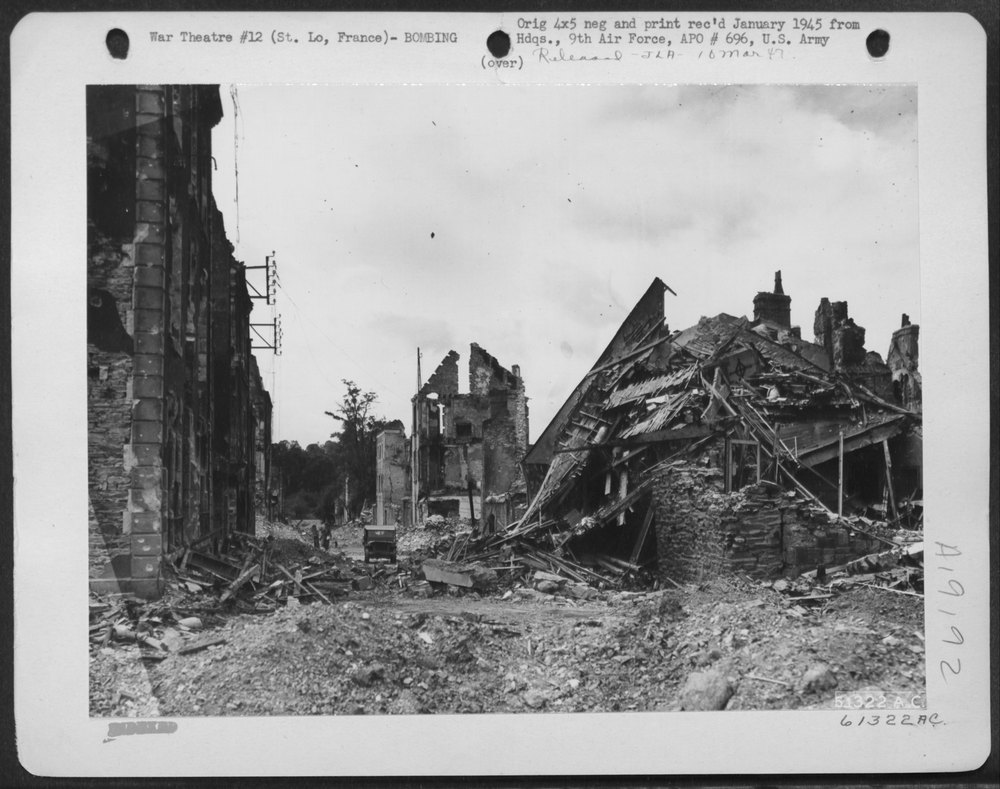 Bomb Damage To St Lo France