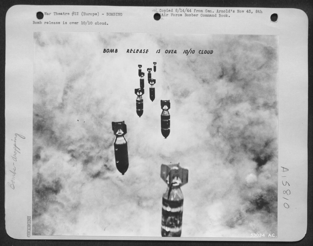 Bomb release over cloud