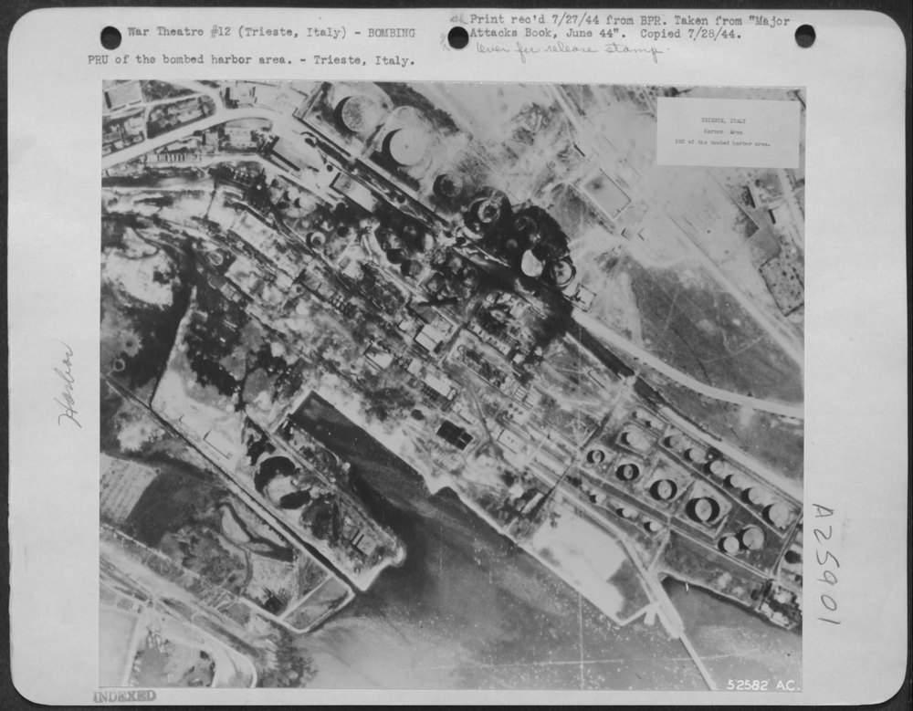 Bombed harbor area - Trieste