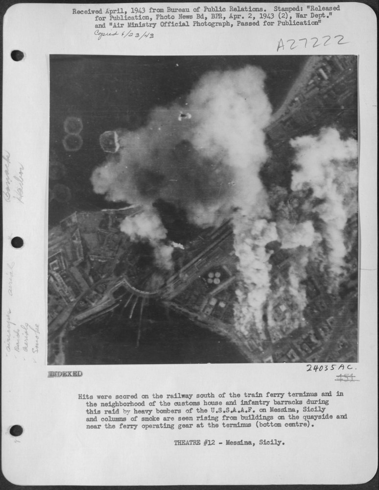 Bombers raid Messina Sicily