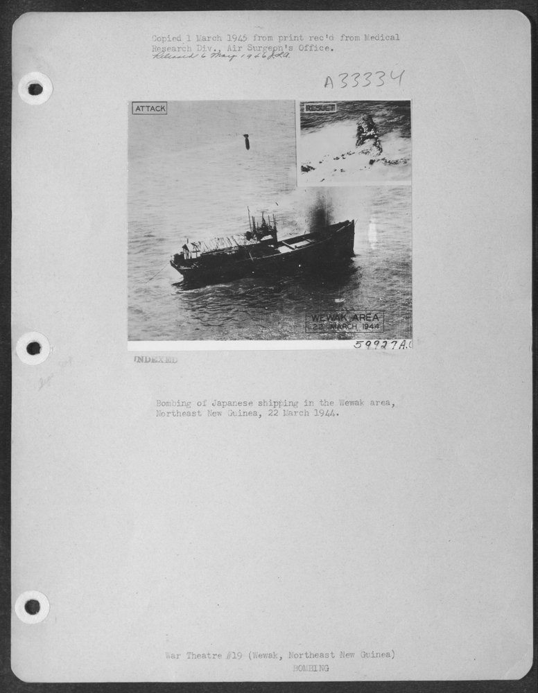 Bombing Japanese shipping Wewak