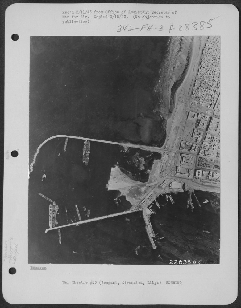 Bombing results in Bengasi Harbor