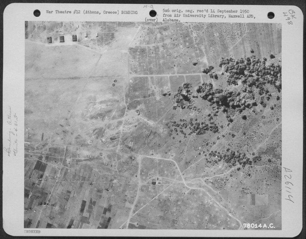 Bombs burst on Eleusis Airdrome