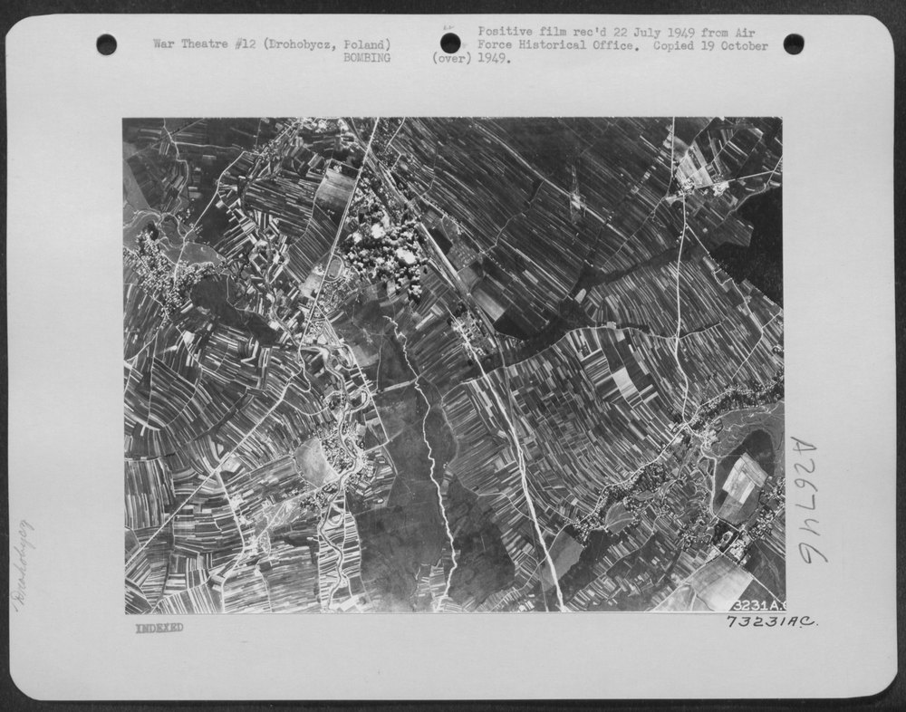Bombs burst on oil refinery at Drohobycz