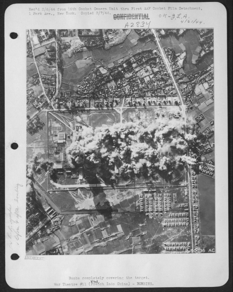 Bombs covering target