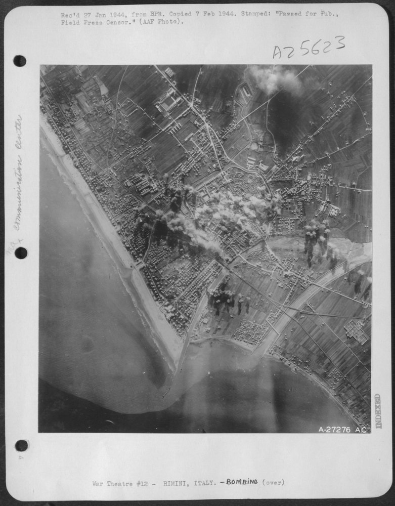 Bombs fall on Rimini