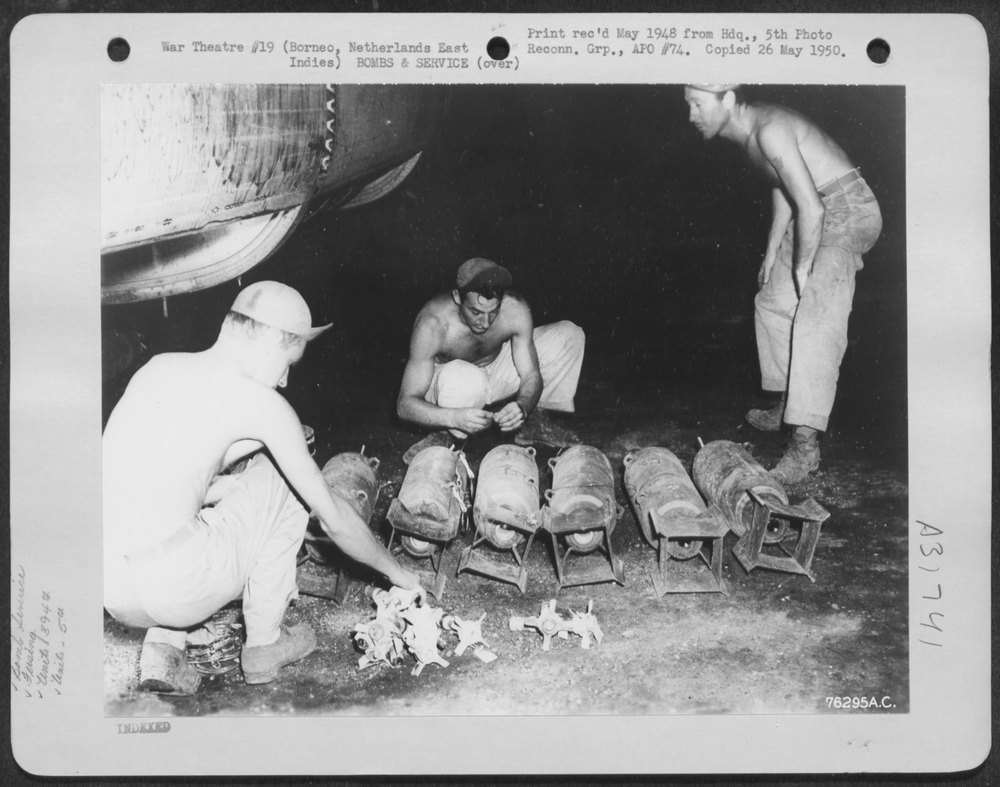 Bombs loaded at Borneo airbase