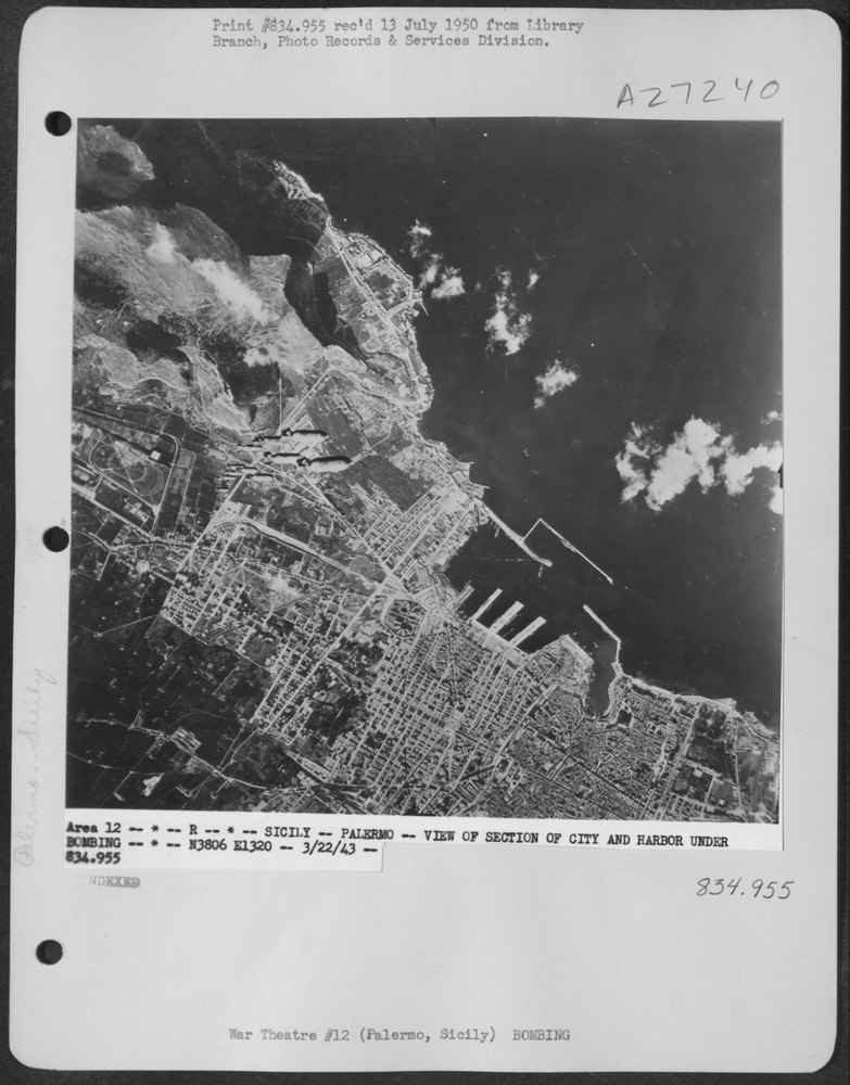 Bombs on Palermo harbor
