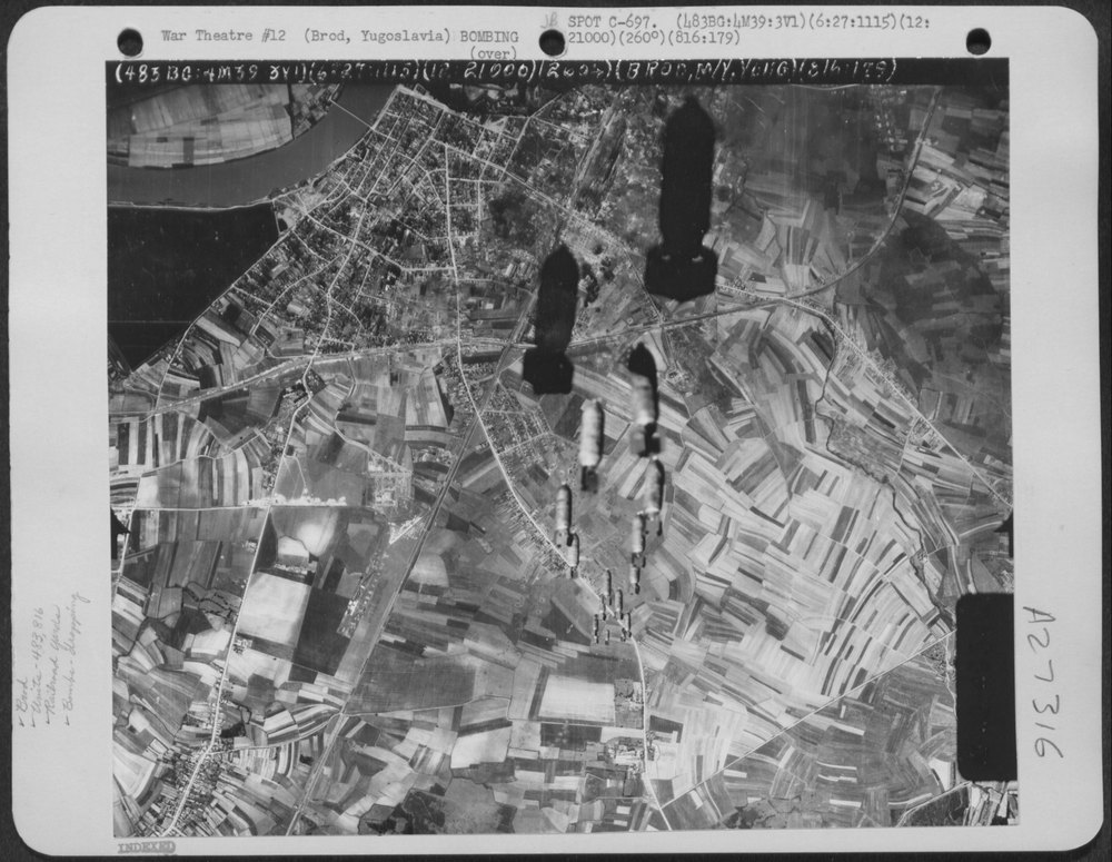 Bombs over Brod marshalling yards