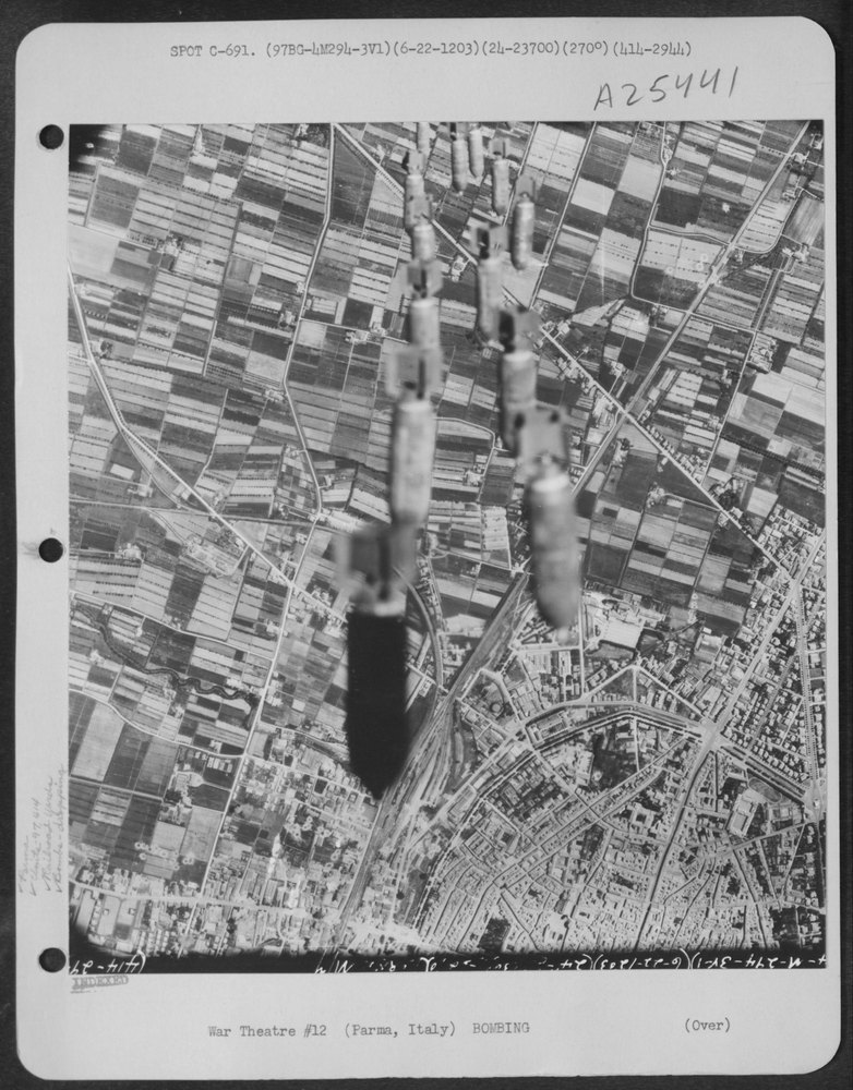 Bombs over Parma Italy
