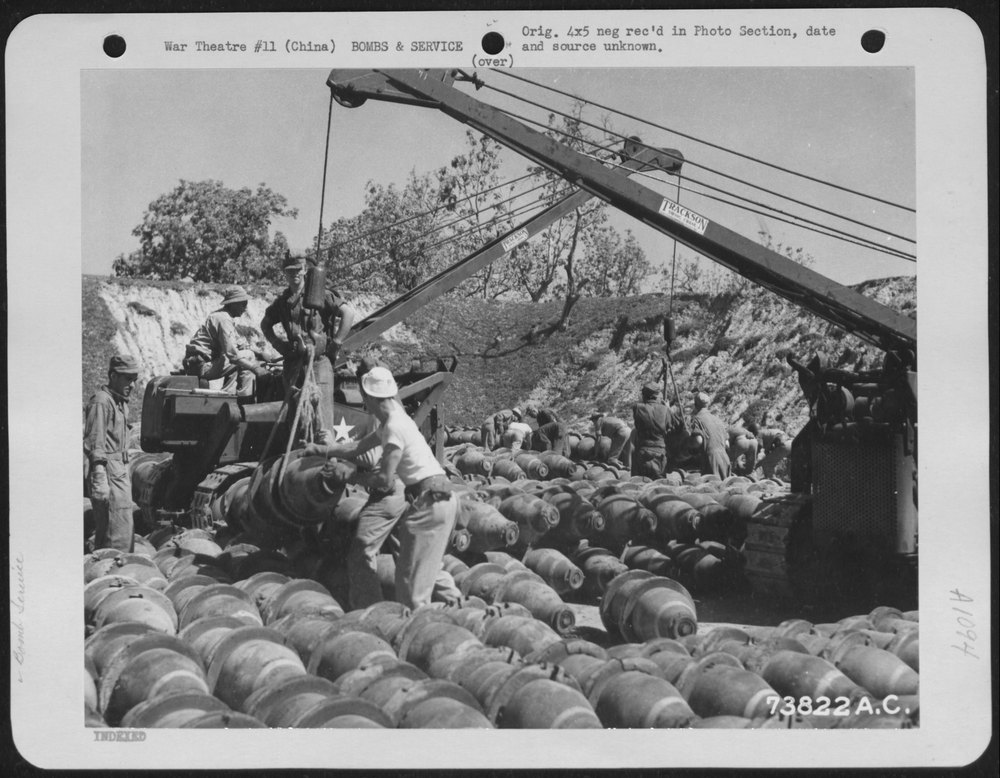 Bombs stacked at air base