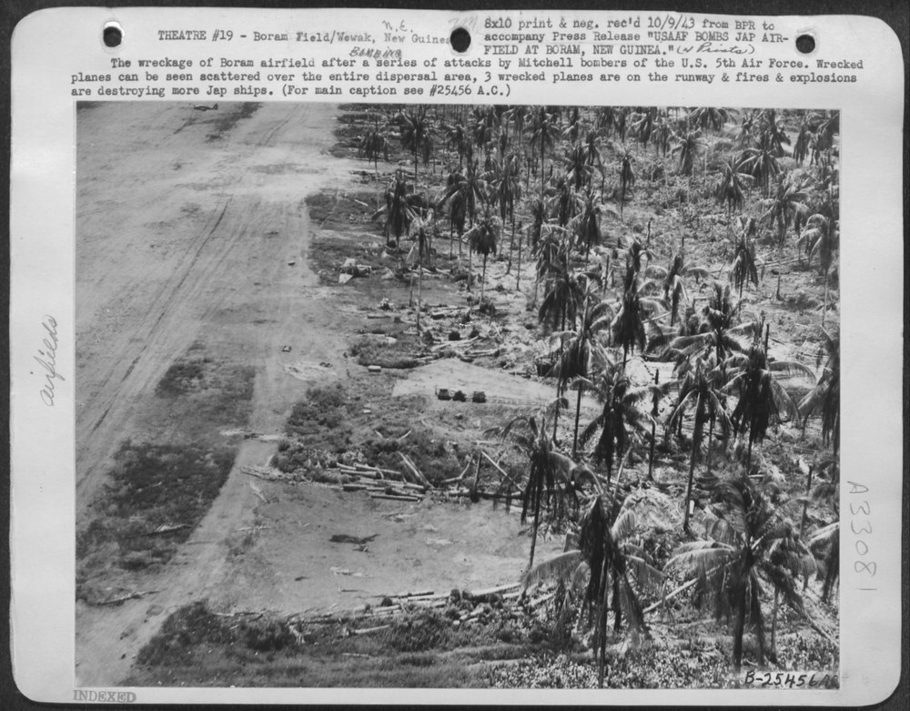 Boram airfield after Mitchell bomber attacks