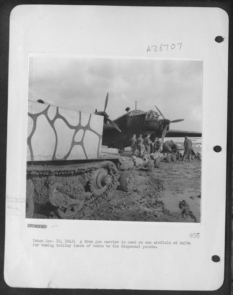 Bren gun carrier at Malta airfield