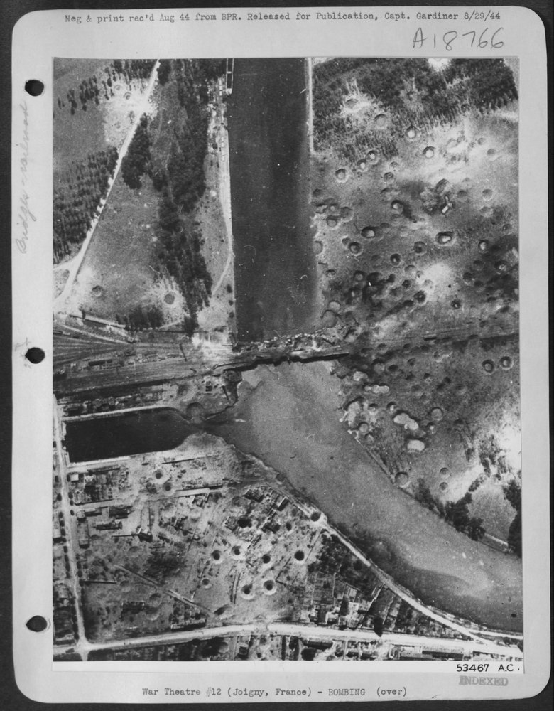 Bridge at Joigny after 8th Air Force attack