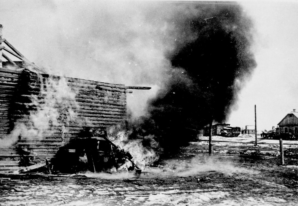 Burning vehicle